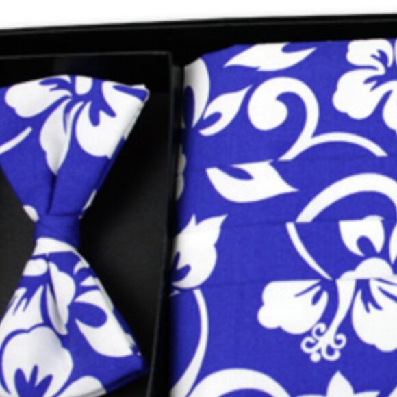 ROYAL PAREAUS FLORAL CUMMERBUND & BOW TIE SET - Picture 1 of 1